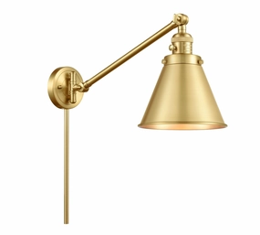 Franklin Restoration LED Swing Arm Lamp Satin Gold Best Wall Lights online store
