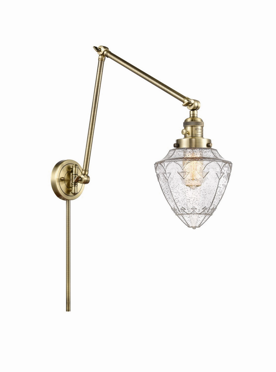 Franklin Restoration One Light Swing Arm Lamp Antique Brass Wall Lights for decor discount