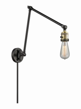 Franklin Restoration One Light Swing Arm Lamp Black Antique Brass Wall Lights for decor discount