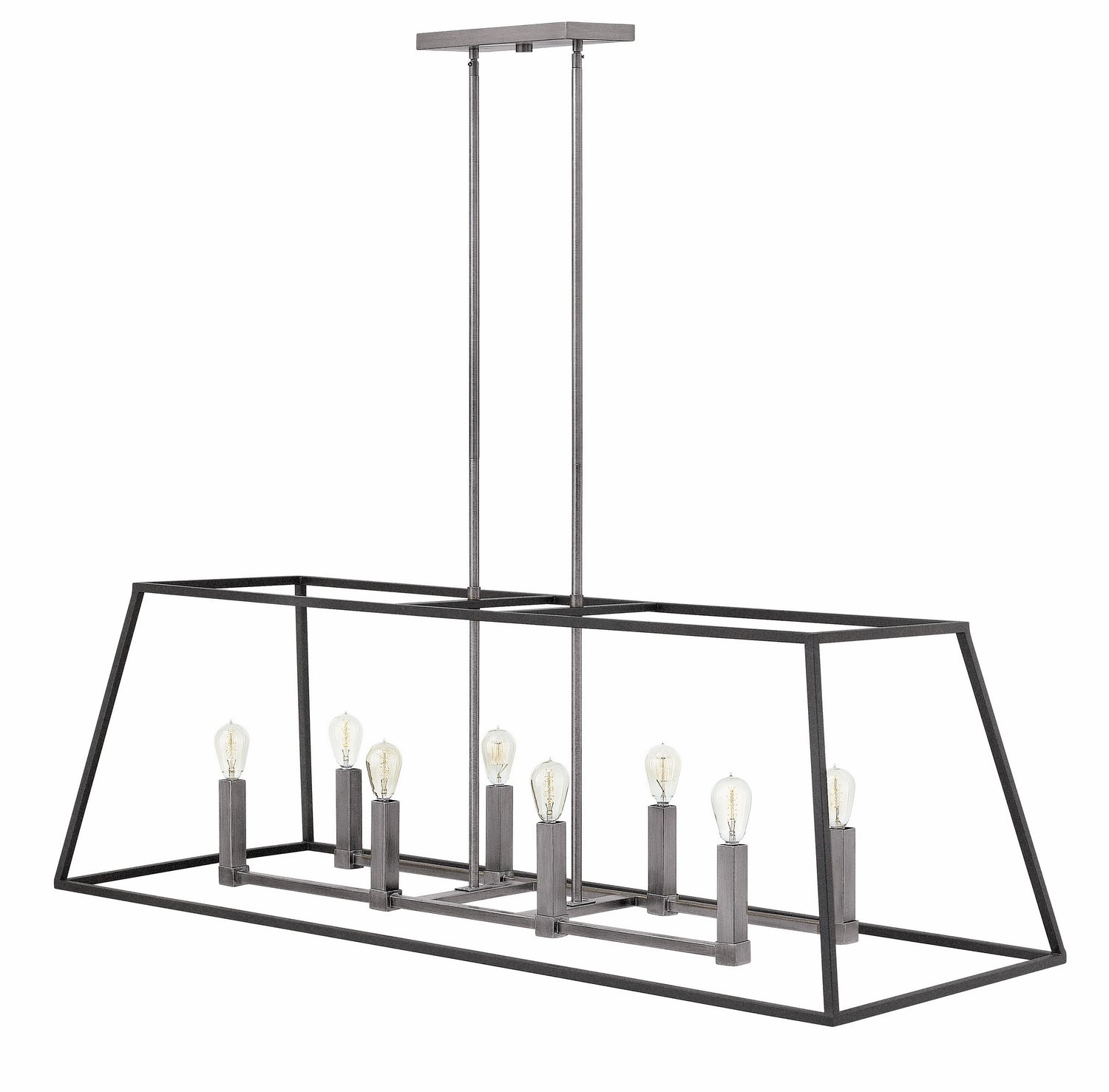 Fulton LED Linear Chandelier in Aged Zinc Modern Ceiling Lights shop