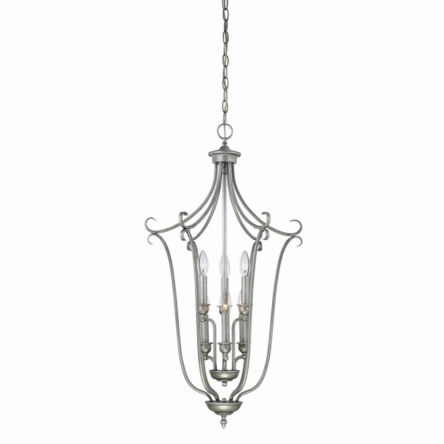 Fulton Six Light Pendant Rubbed Silver Ceiling Lights Lighting best price