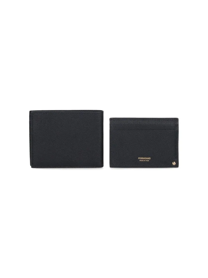 Gancini" Wallet And Card Holder Set ?Black