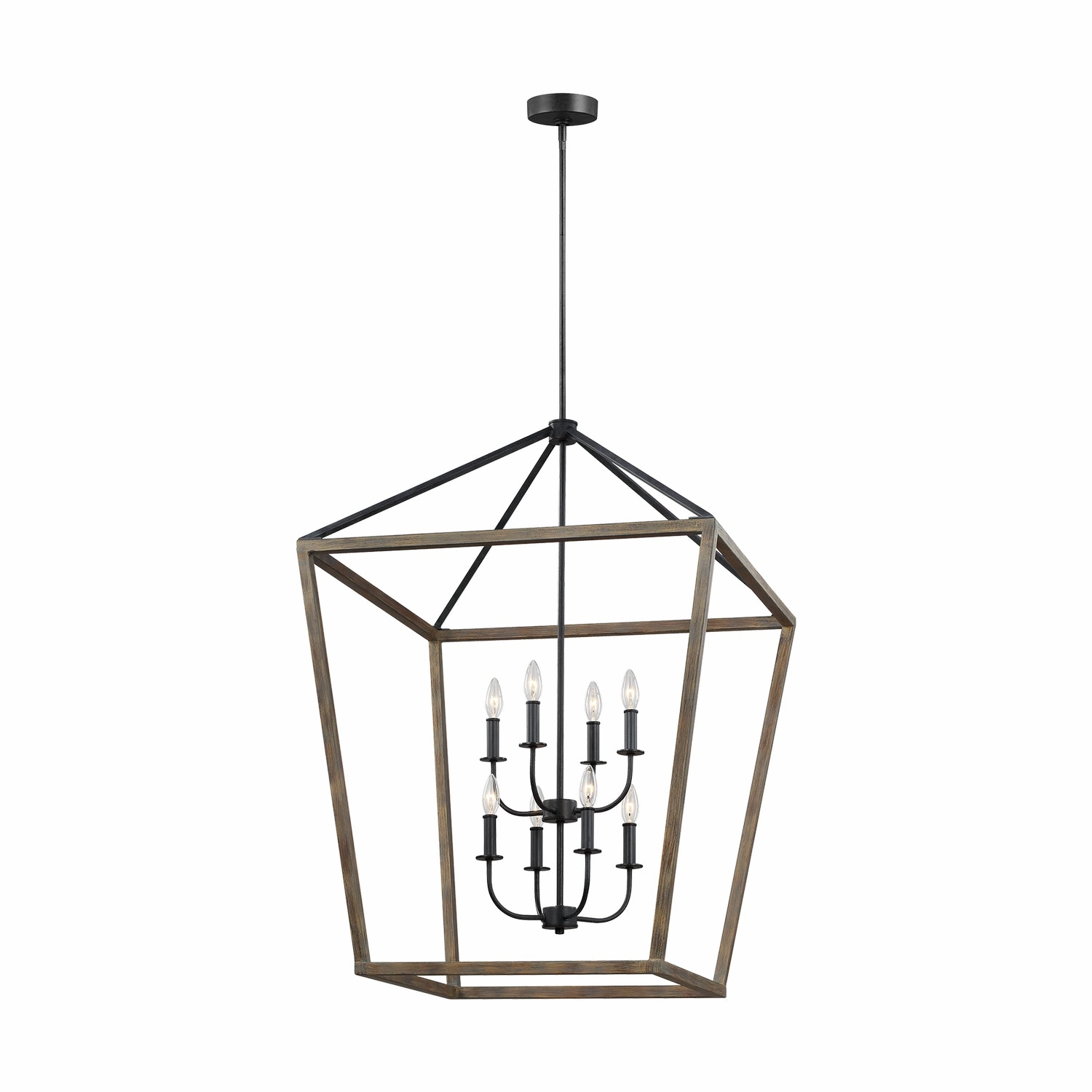 Gannet Eight Light Chandelier Weathered Oak Wood / Antique Forged Iron Ceiling Lights Lighting free shipping