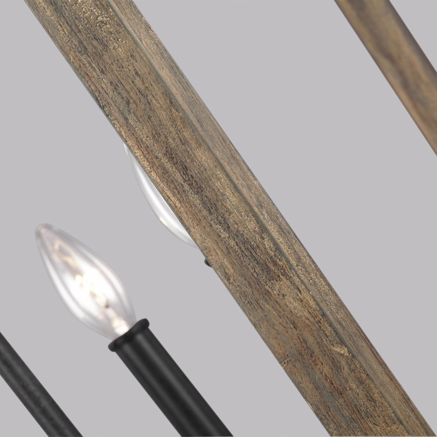 Gannet Four Light Chandelier Weathered Oak Wood / Antique Forged Iron Ceiling Light Fixtures on sale