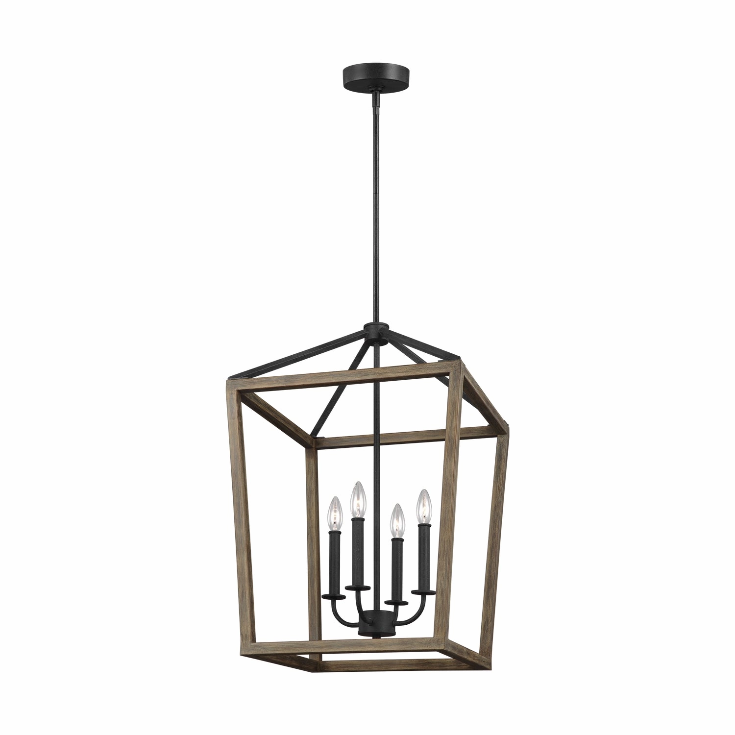 Gannet Four Light Chandelier Weathered Oak Wood / Antique Forged Iron Ceiling Lights Lighting free shipping