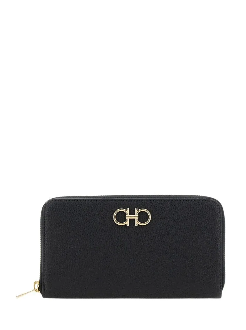 Giove' Black Wallet With Gancini
