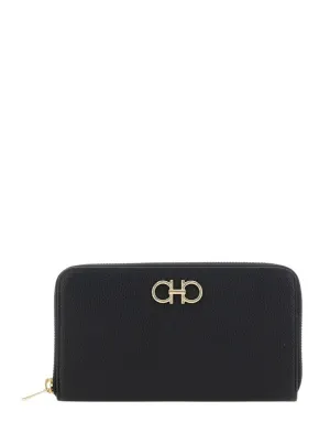 Giove' Black Wallet With Gancini