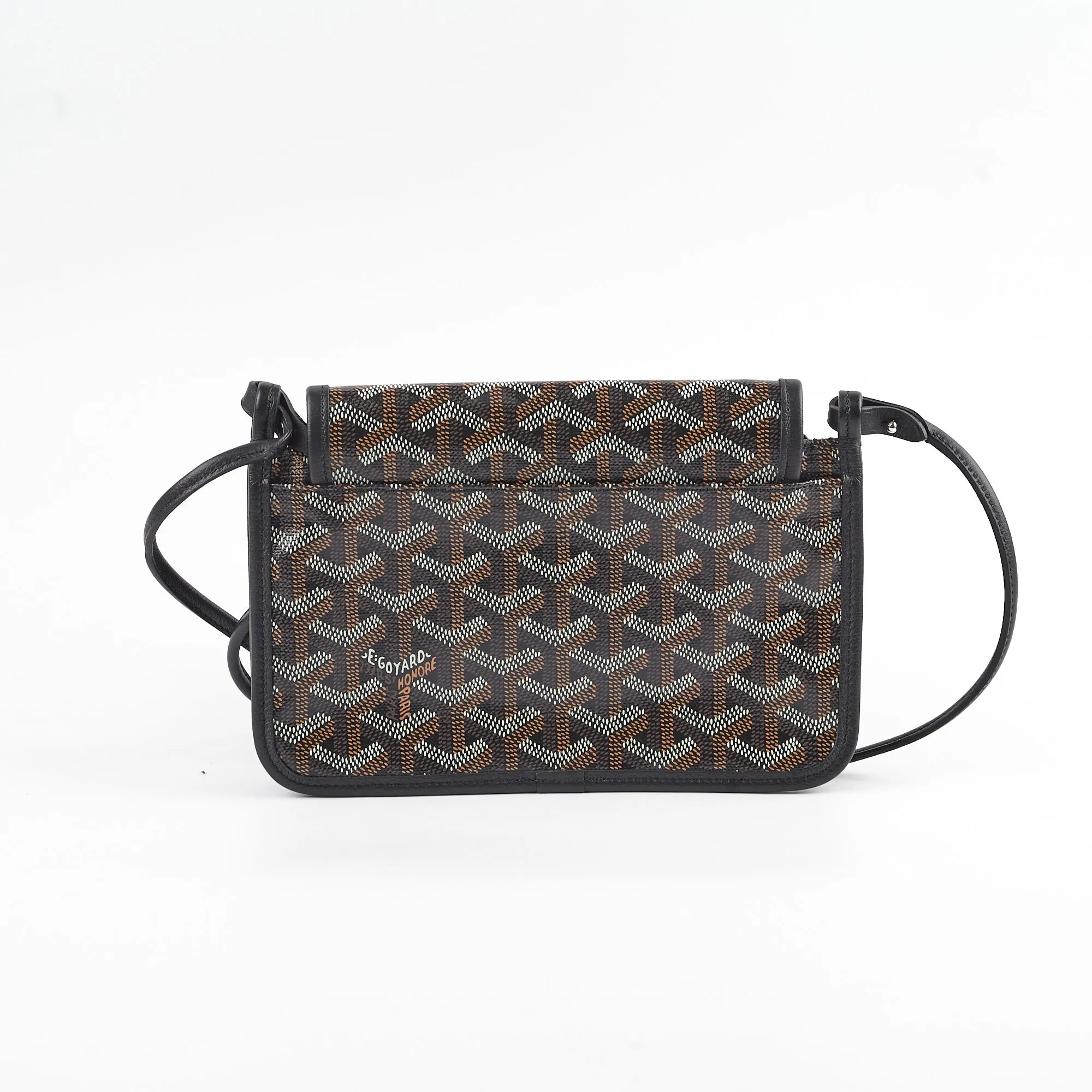 Goyard Plumet Leather Crossbody Shoulder Bag Black