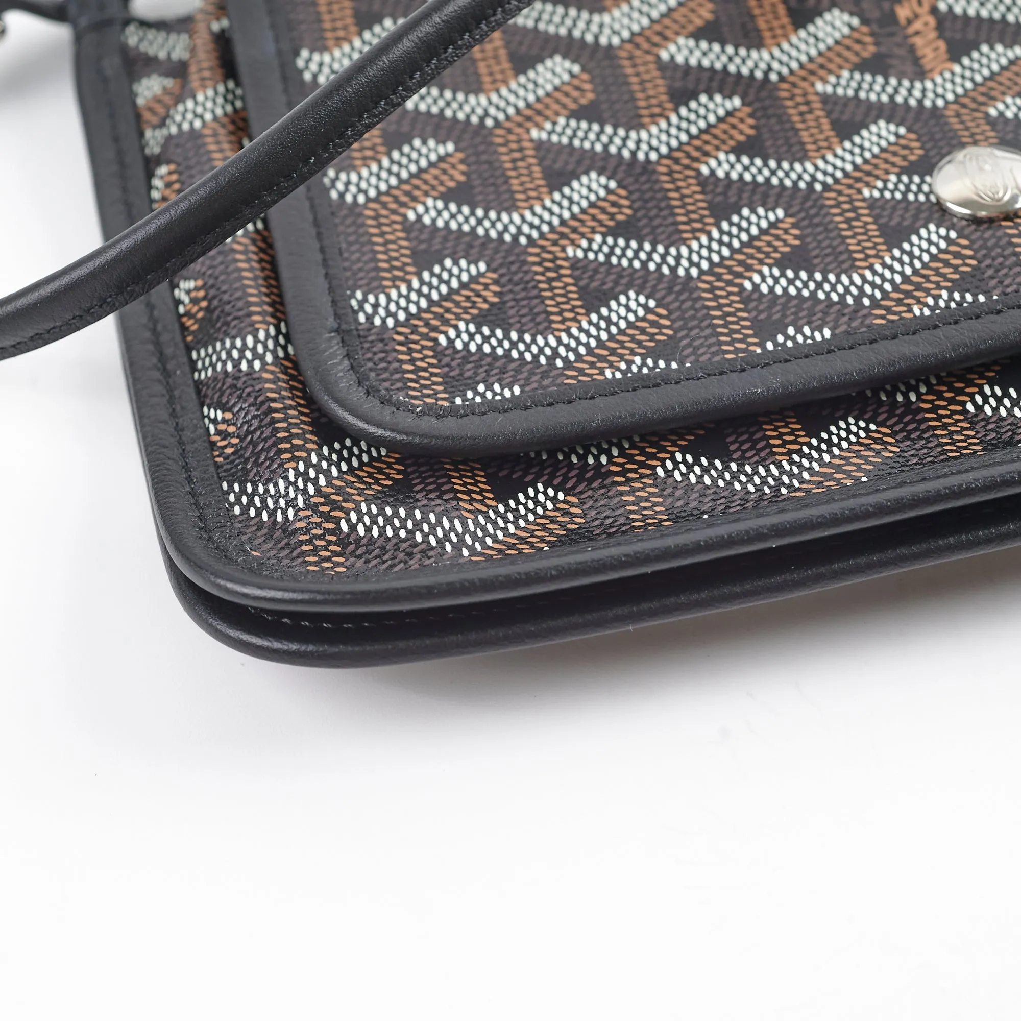 Goyard Plumet Leather Crossbody Shoulder Bag Black