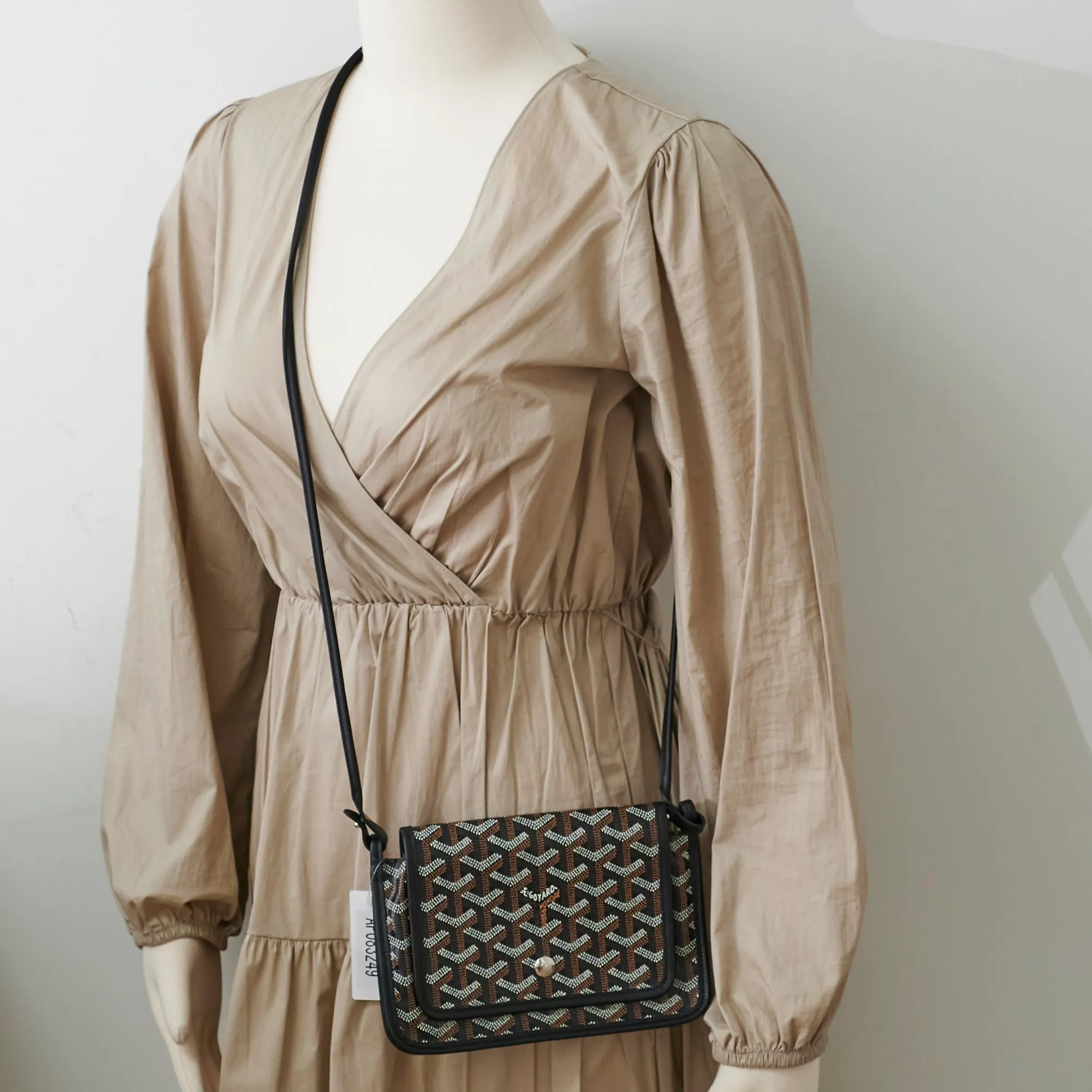 Goyard Plumet Leather Crossbody Shoulder Bag Black