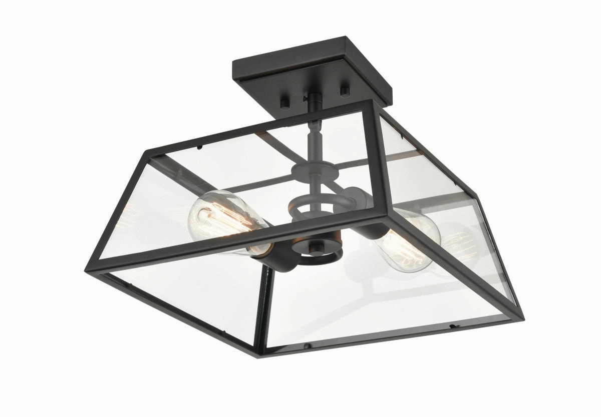 Grant Two Light Outdoor Lantern Powder Coated Black Outdoor Ceiling Mount Lighting hot sale