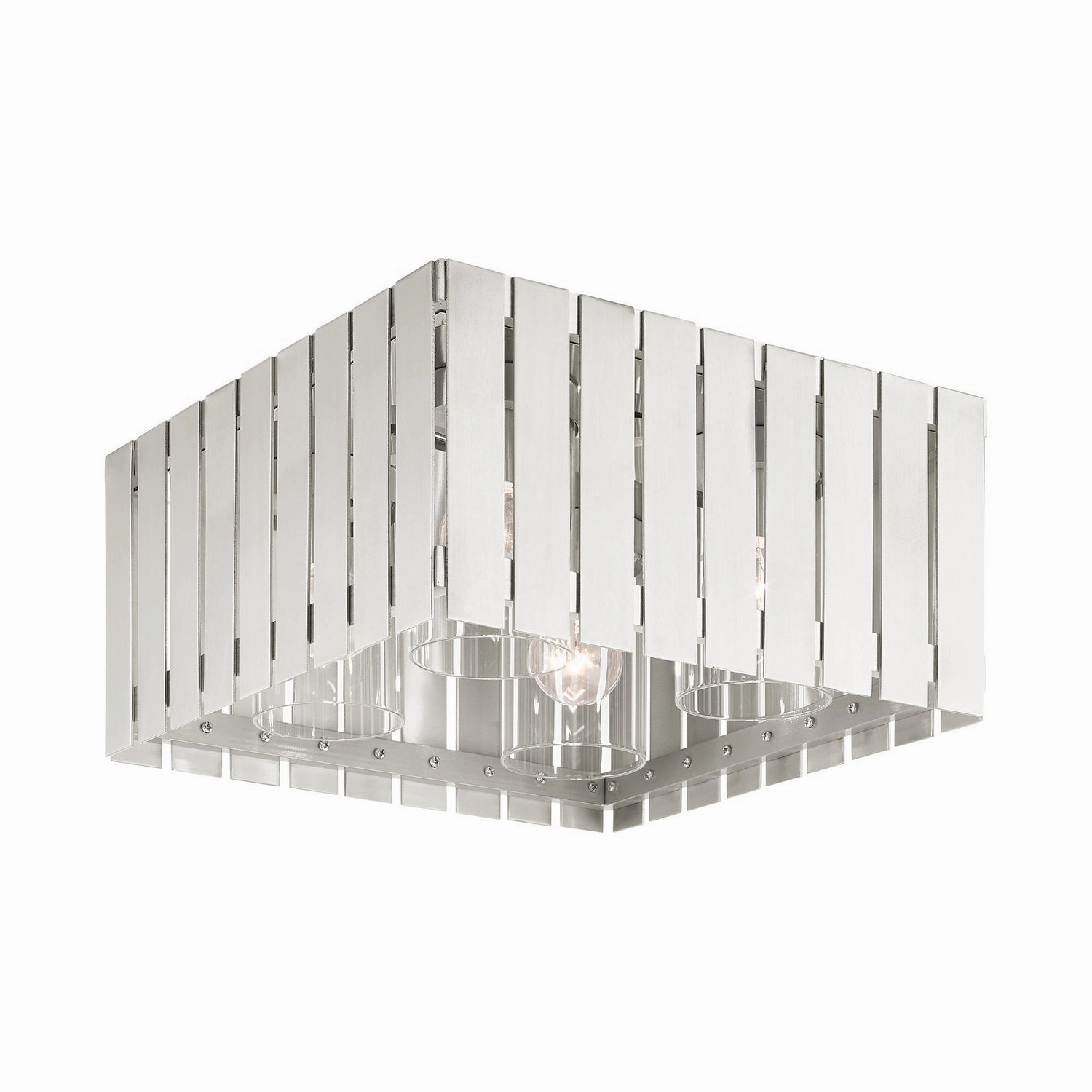 Greenwich Four Light Outdoor Flush Mount Brushed Nickel Exterior Ceiling Lights markdown