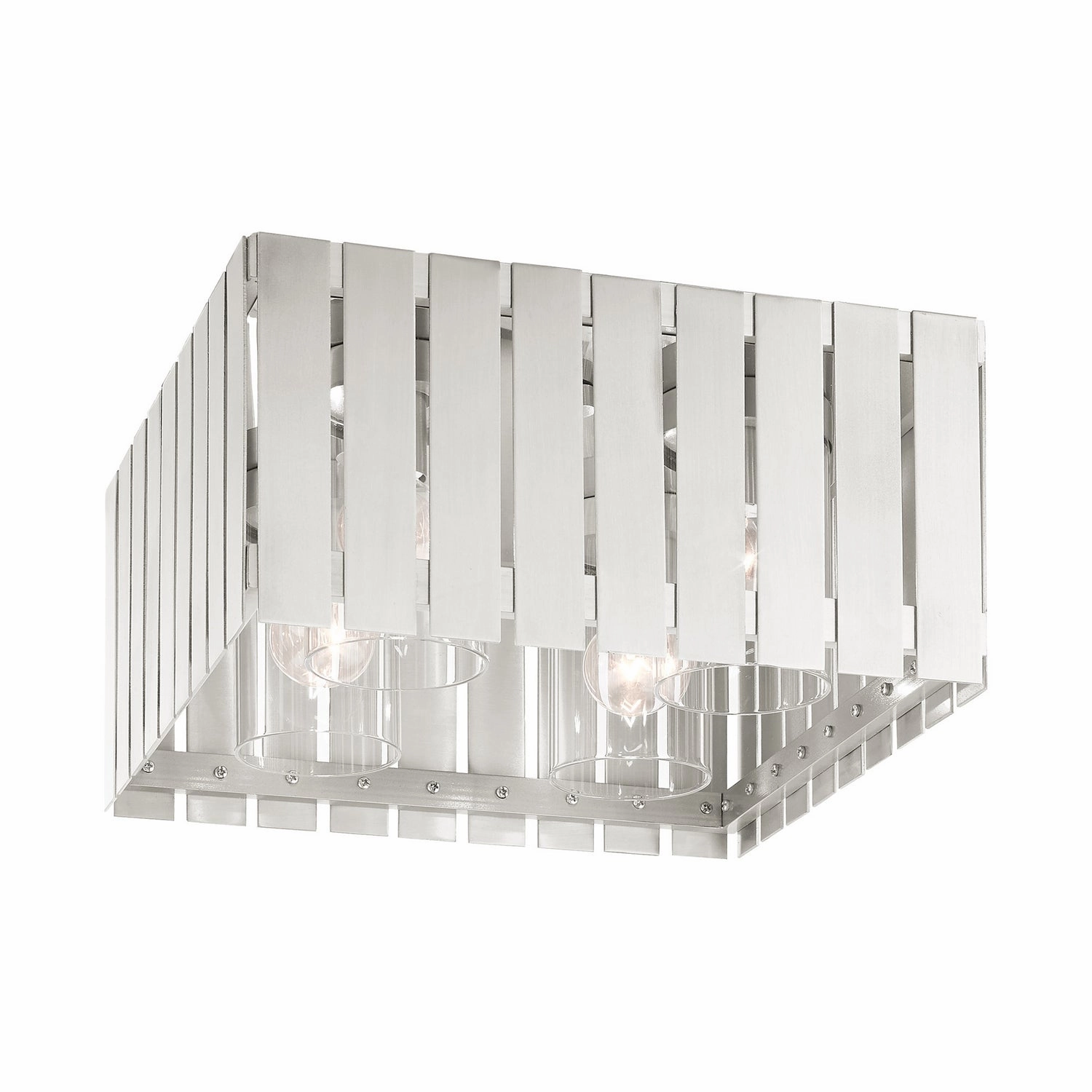 Greenwich Four Light Outdoor Flush Mount Brushed Nickel Exterior Ceiling Lights markdown