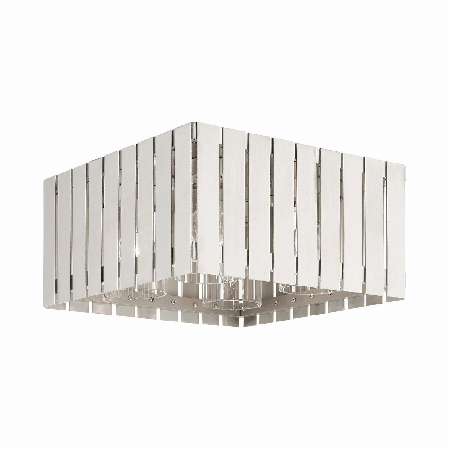 Greenwich Four Light Outdoor Flush Mount Brushed Nickel Outdoor Ceiling Mount Lighting hot sale