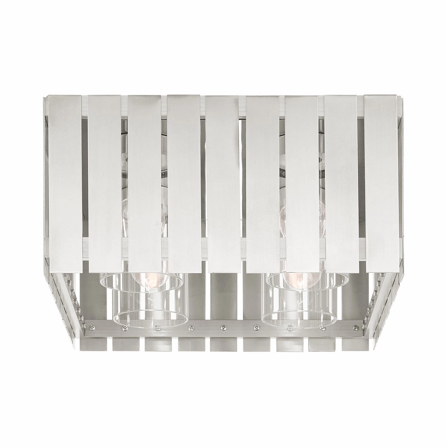 Greenwich Four Light Outdoor Flush Mount Brushed Nickel Exterior Ceiling Lights markdown