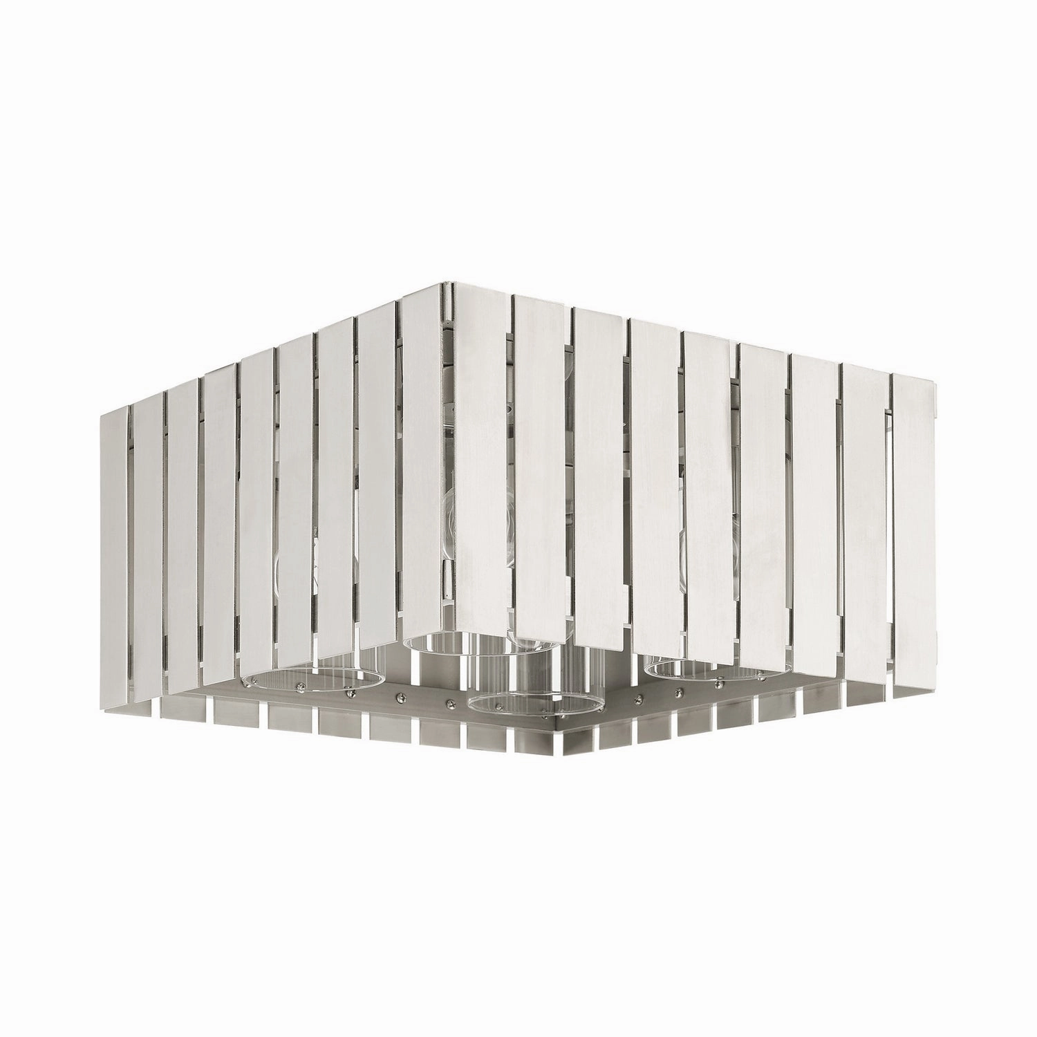 Greenwich Four Light Outdoor Flush Mount Brushed Nickel Exterior Ceiling Lights markdown