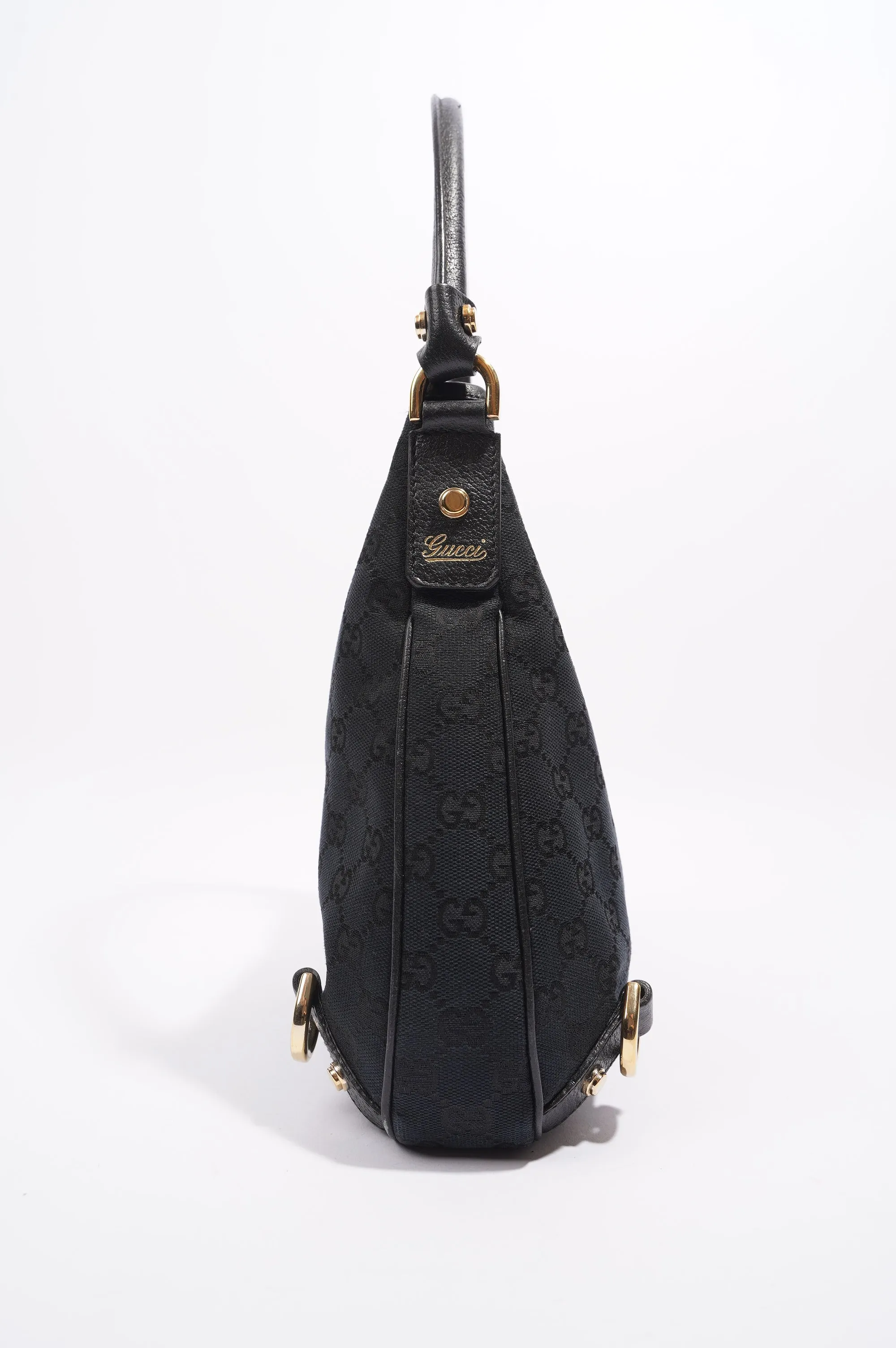 Gucci Abbey GG Shoulder Bag Black Supreme Canvas