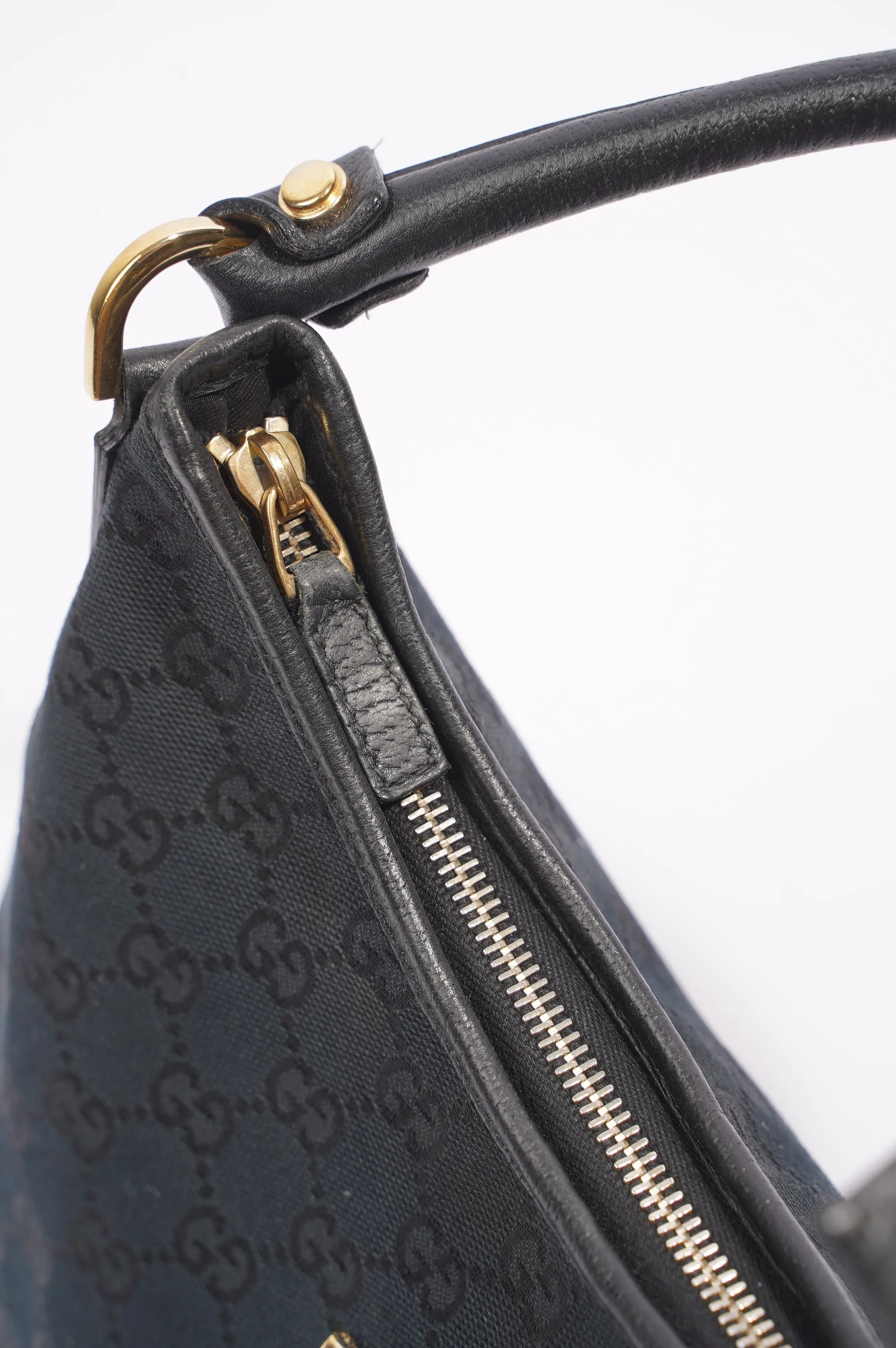 Gucci Abbey GG Shoulder Bag Black Supreme Canvas