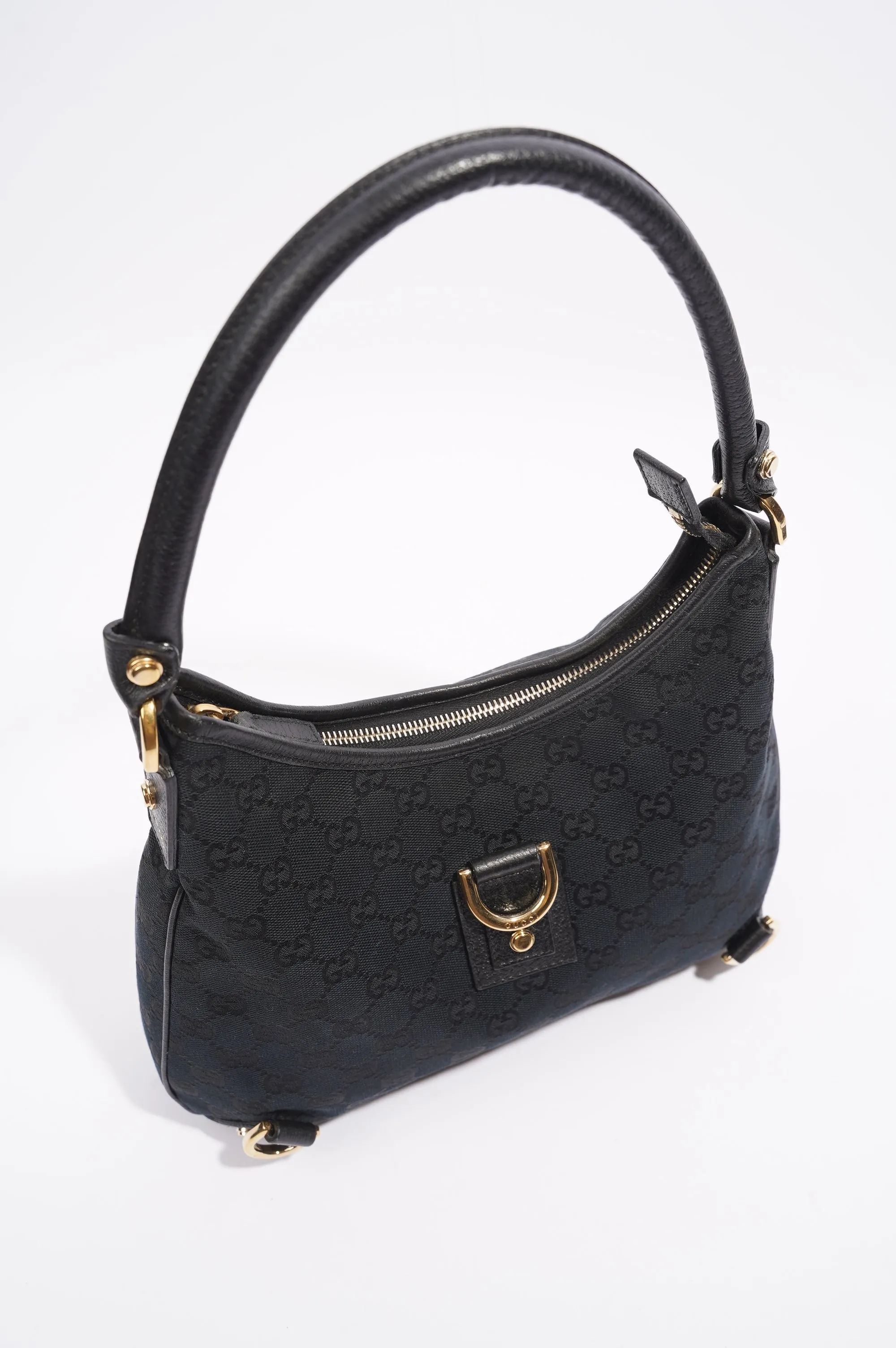 Gucci Abbey GG Shoulder Bag Black Supreme Canvas