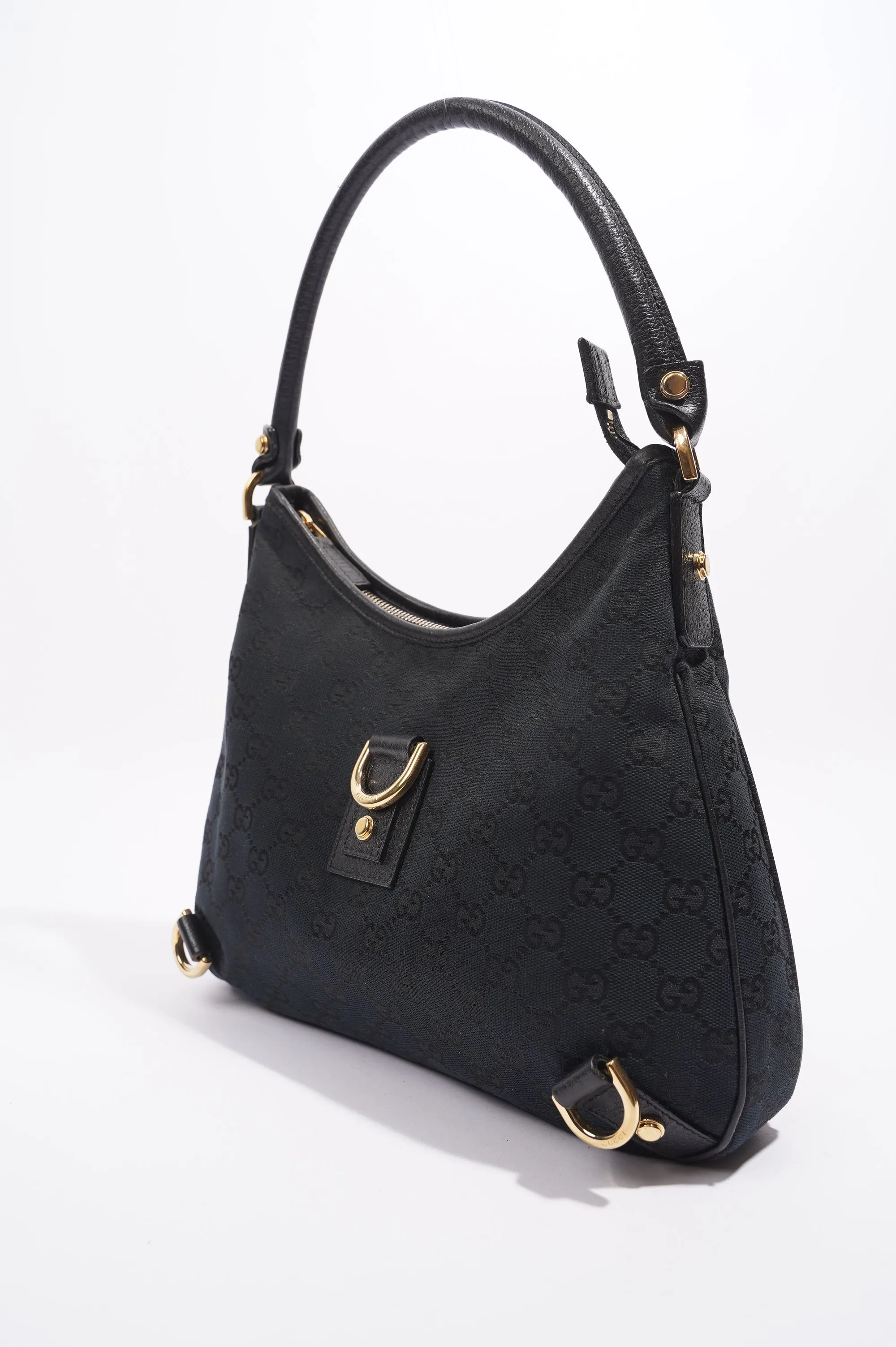 Gucci Abbey GG Shoulder Bag Black Supreme Canvas