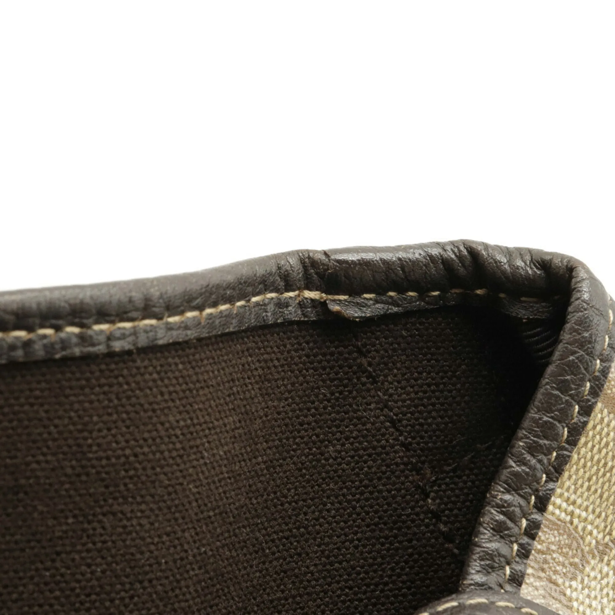 Gucci GG Crystal Tote Bag Shoulder Coated Canvas Khaki Beige Dark Brown 293578