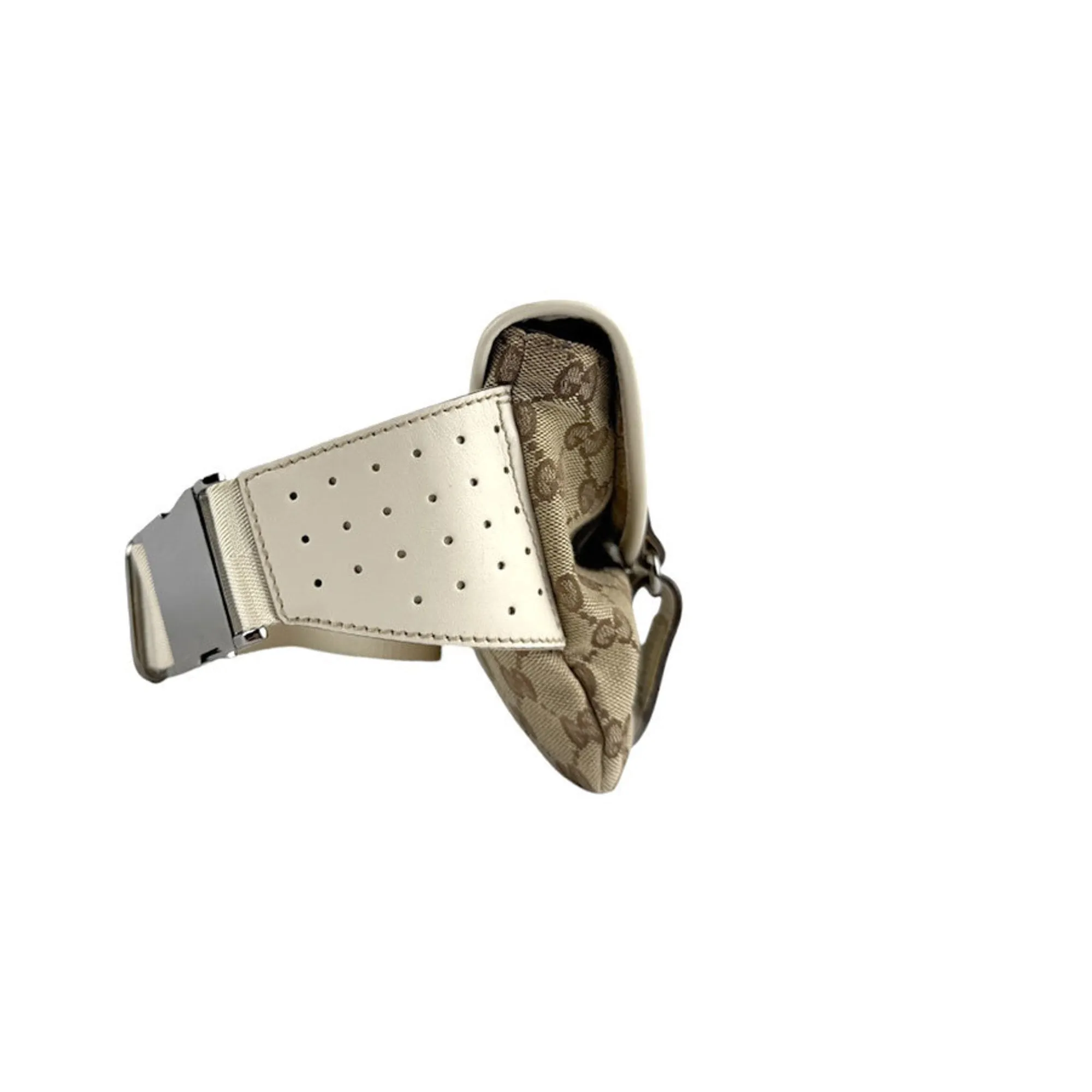 Gucci ivory Gg Canvas Leather Fanny Pack (Pre-Owned)