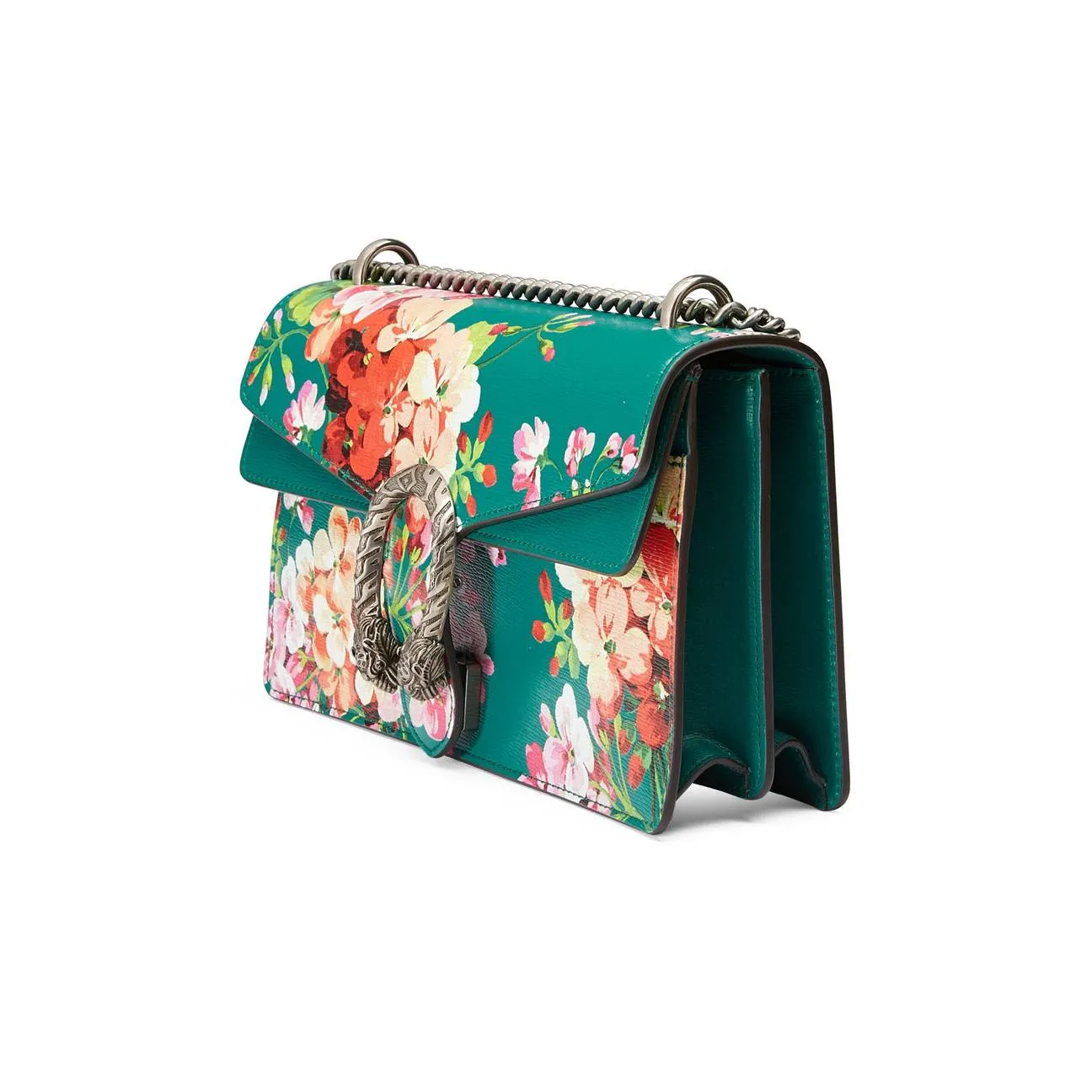 Gucci Large Dionysus Blooms Leather Shoulder Bag in Green