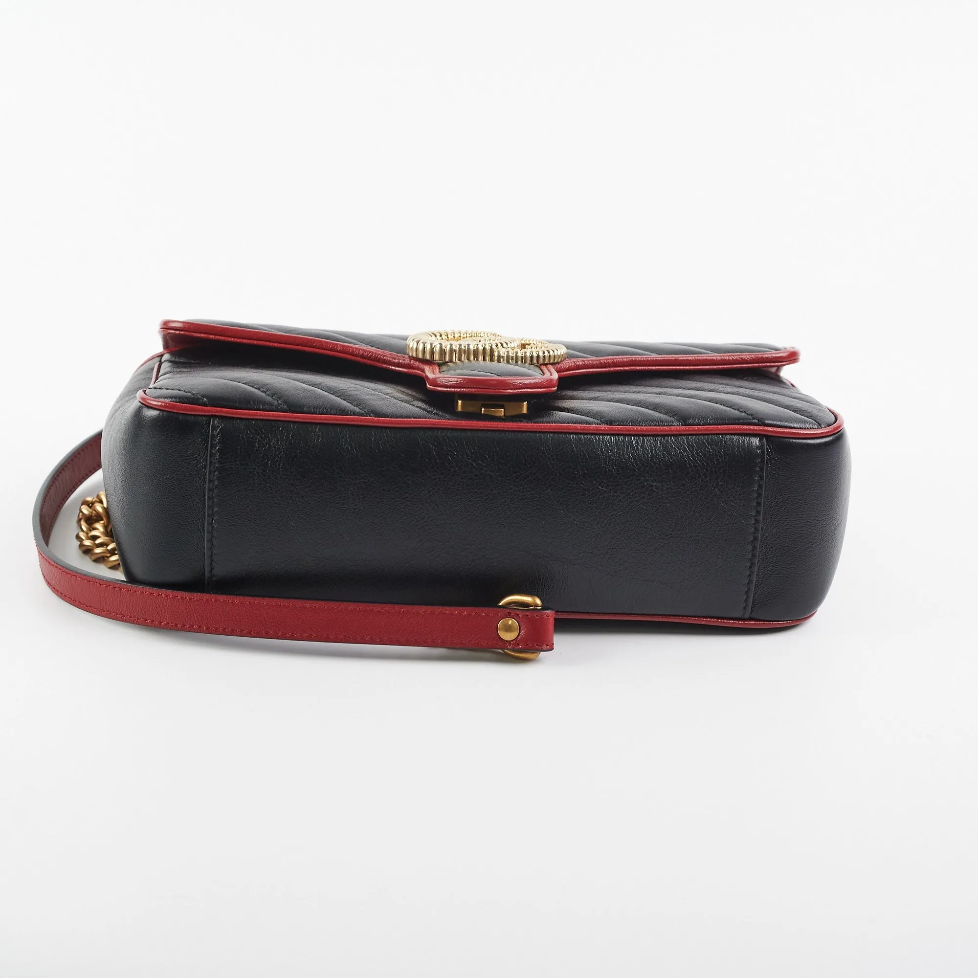Gucci Marmont Small Black/ Red Shoulder Bag