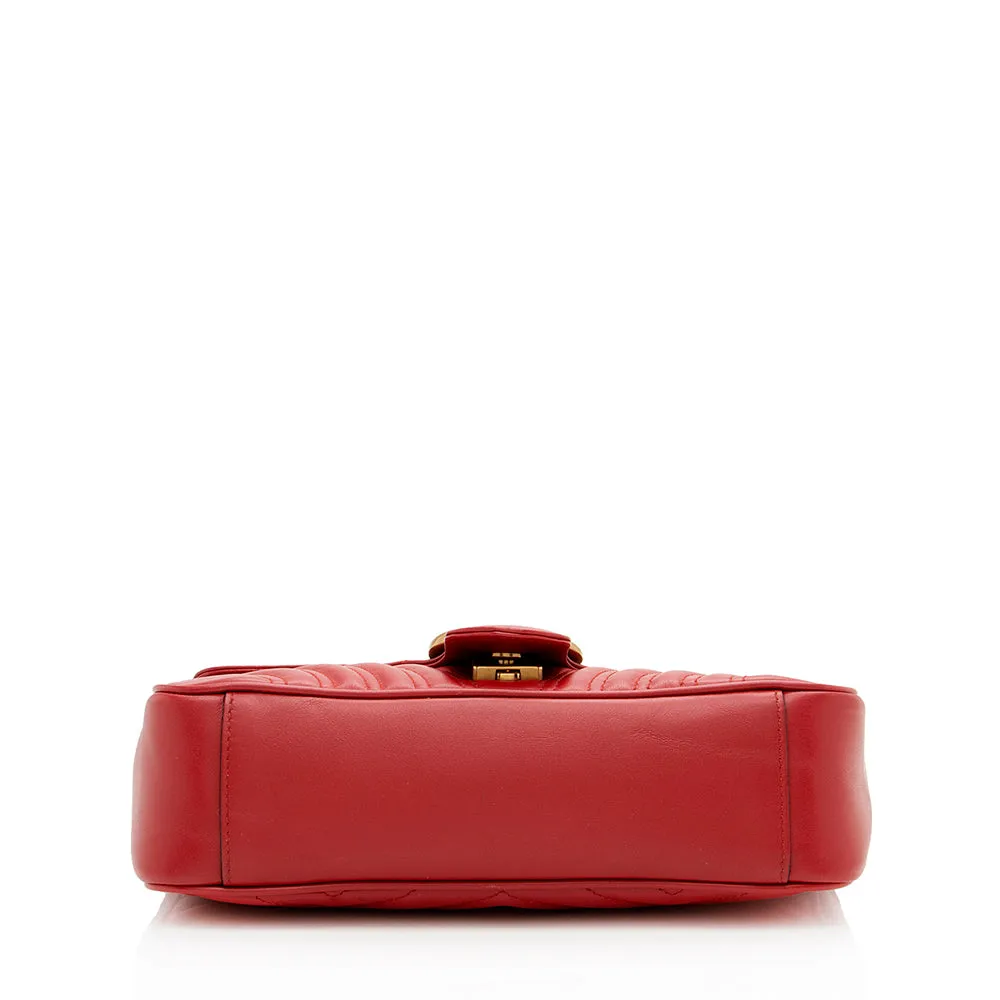 Gucci Matelasse Leather GG Marmont Small Flap Shoulder Bag