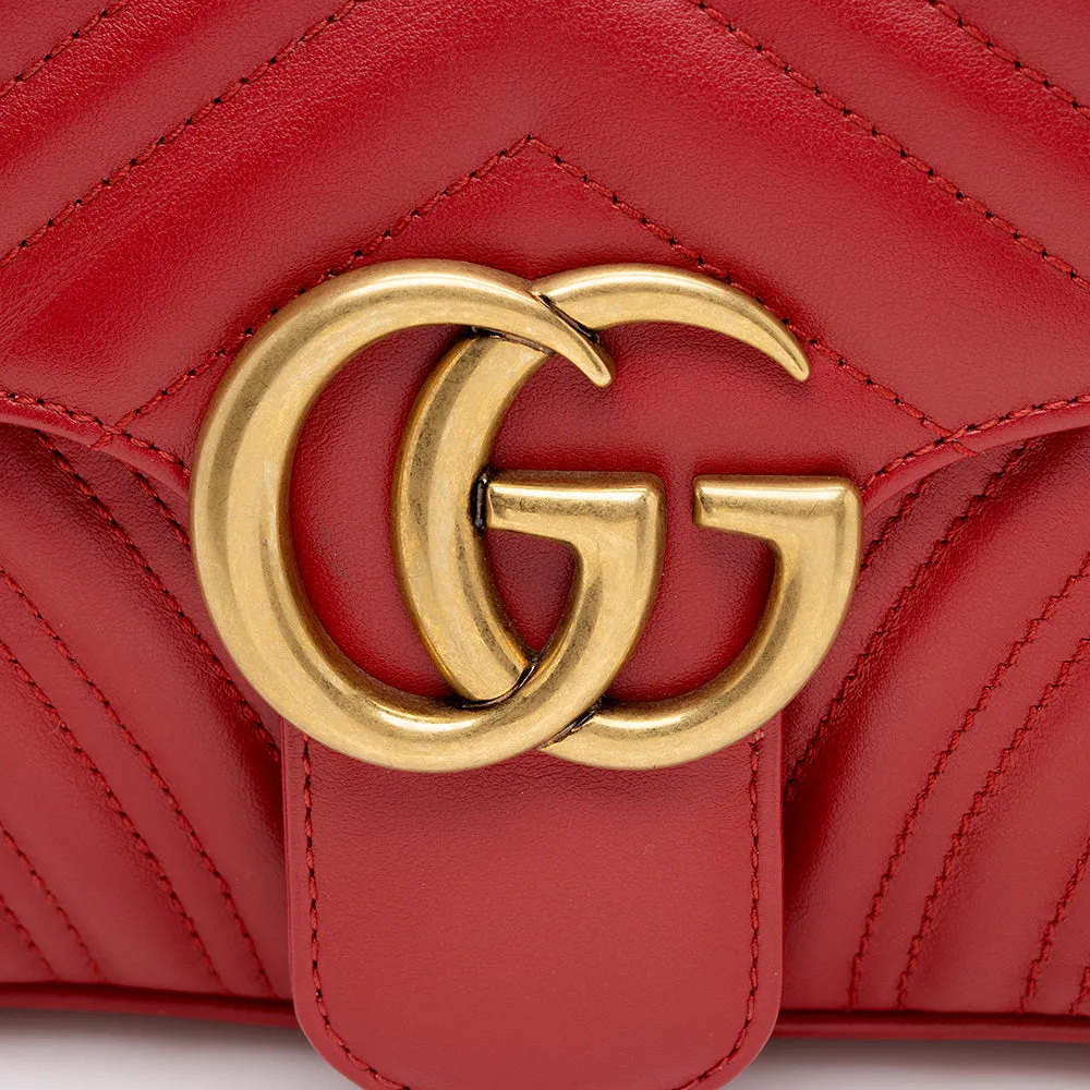 Gucci Matelasse Leather GG Marmont Small Flap Shoulder Bag