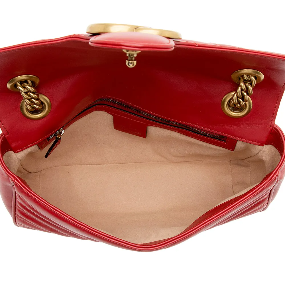 Gucci Matelasse Leather GG Marmont Small Flap Shoulder Bag