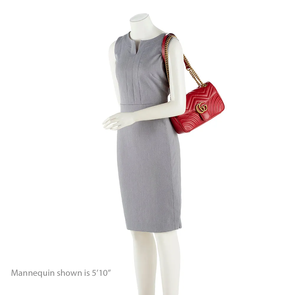 Gucci Matelasse Leather GG Marmont Small Flap Shoulder Bag