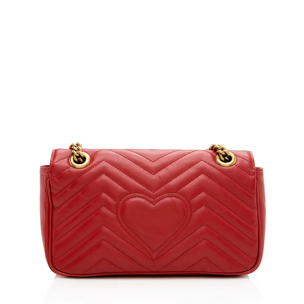Gucci Matelasse Leather GG Marmont Small Flap Shoulder Bag