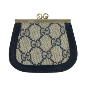 Gucci Navy Gg Supreme Coin Purse/Coin Case (Pre-Owned)