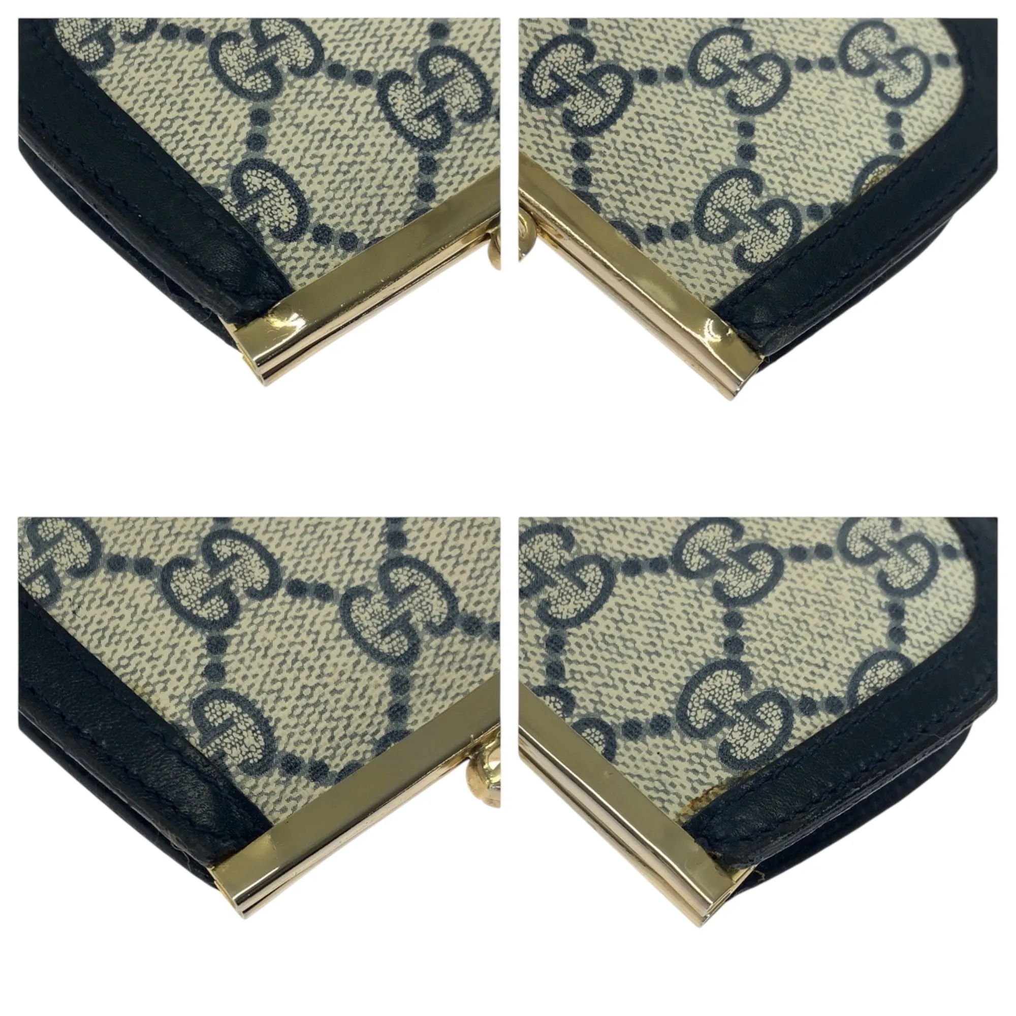 Gucci Navy Gg Supreme Coin Purse/Coin Case (Pre-Owned)