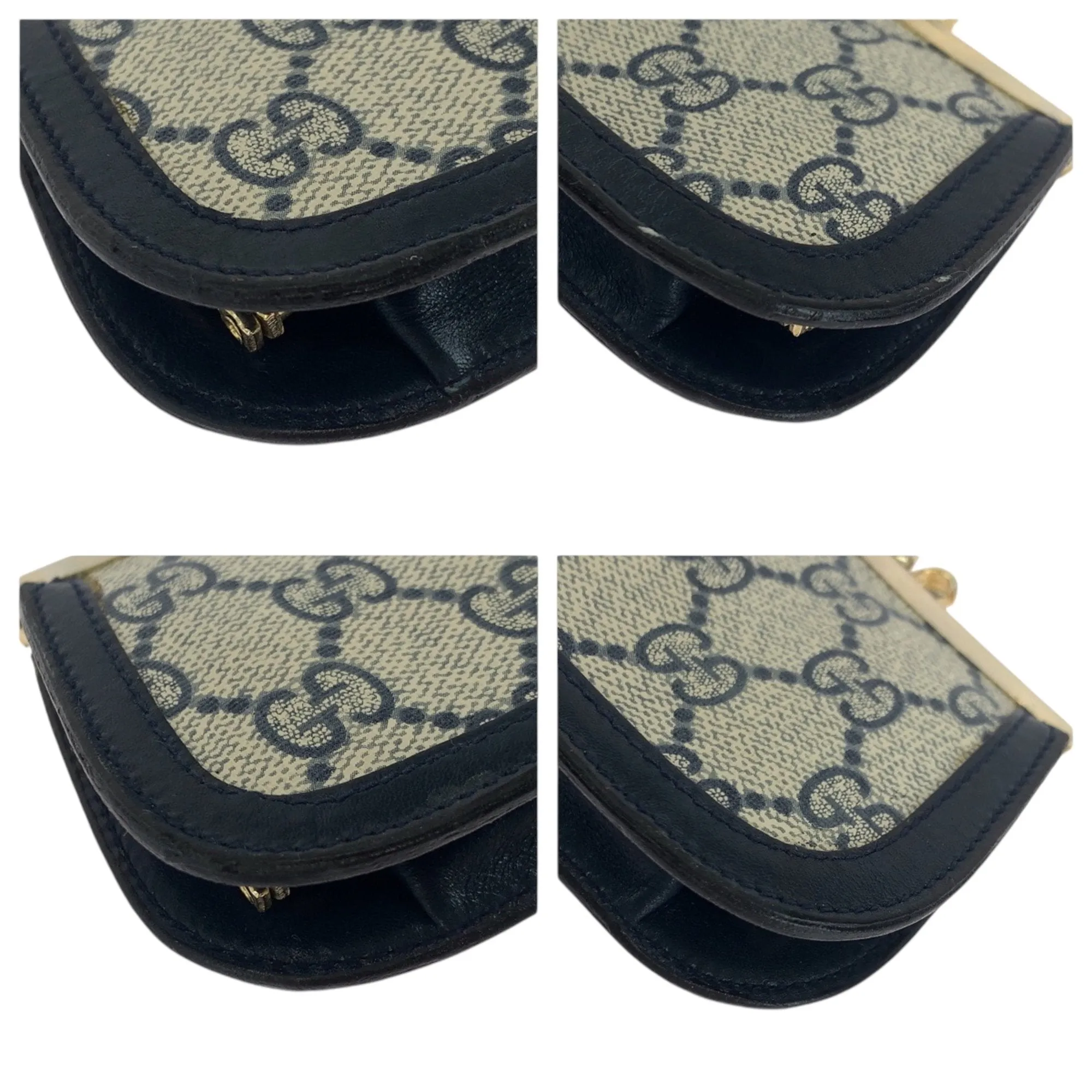 Gucci Navy Gg Supreme Coin Purse/Coin Case (Pre-Owned)