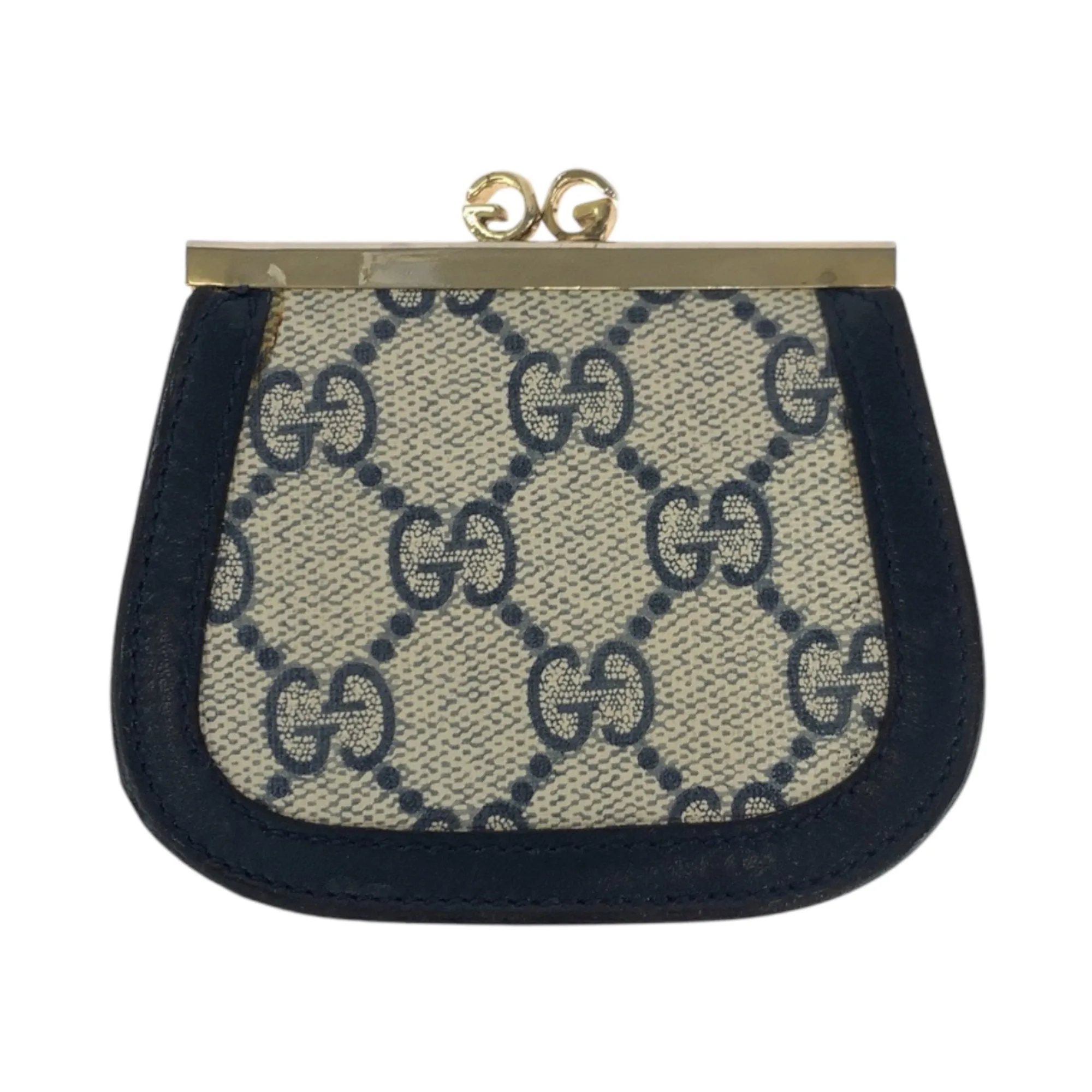 Gucci Navy Gg Supreme Coin Purse/Coin Case (Pre-Owned)