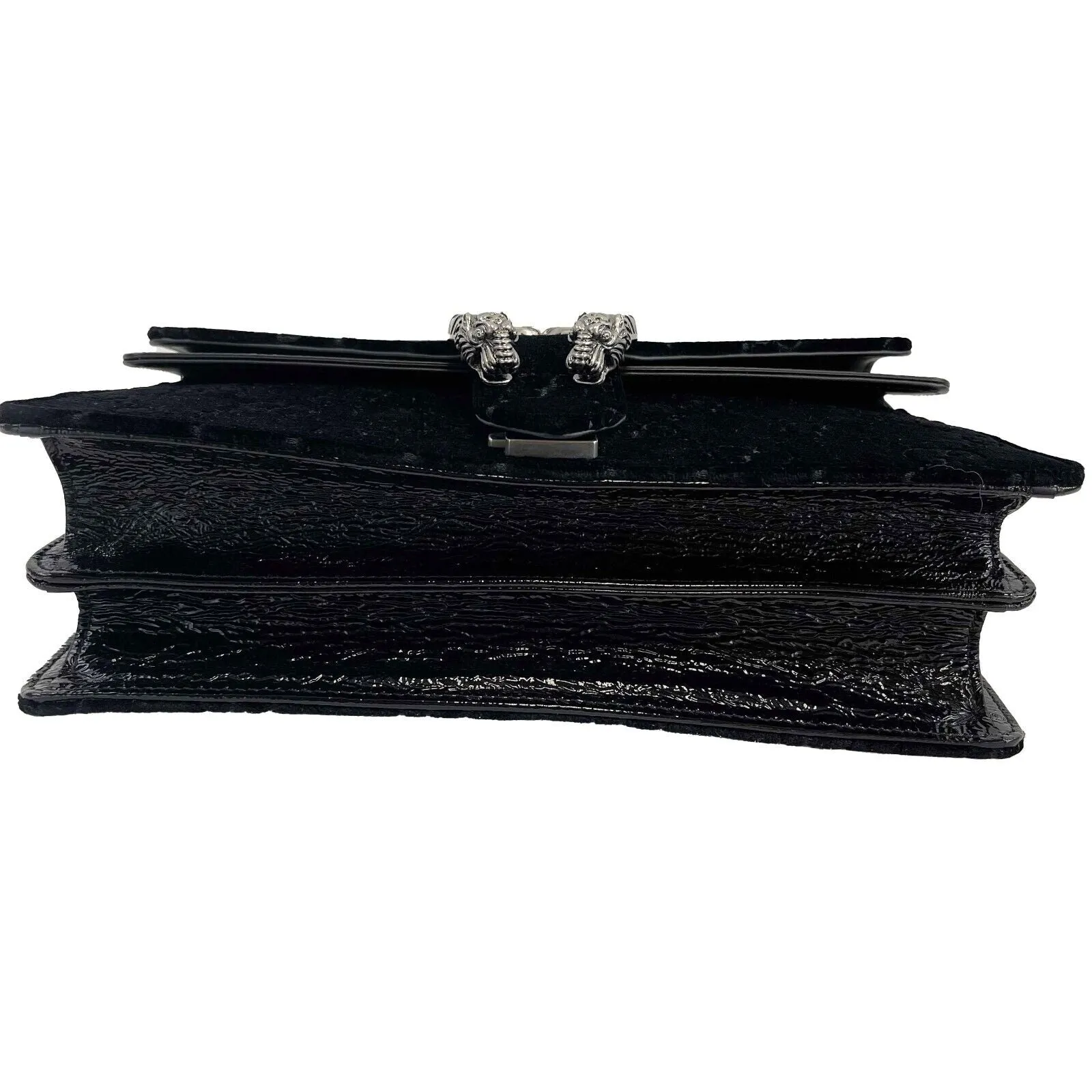 GUCCI - NEW Black / Silver Velvet Embossed GG Dionysus Small Shoulder Bag