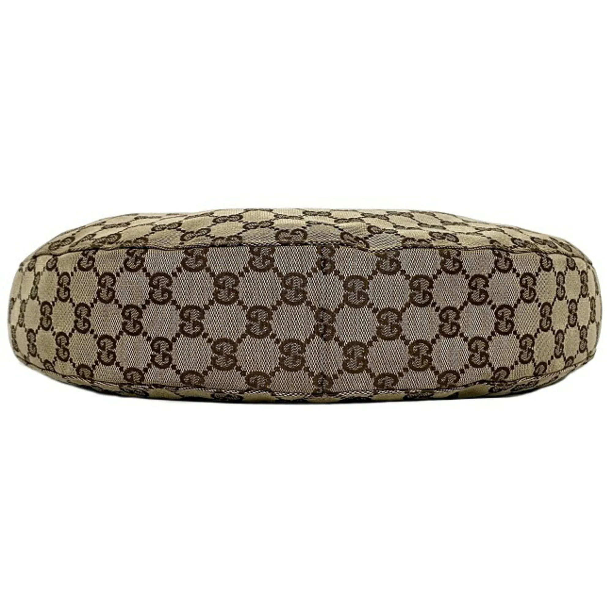 Gucci One Shoulder Bag Beige Purple Gold GG 131038 Bamboo Canvas Leather GUCCI Handbag Metallic Motif Dark
