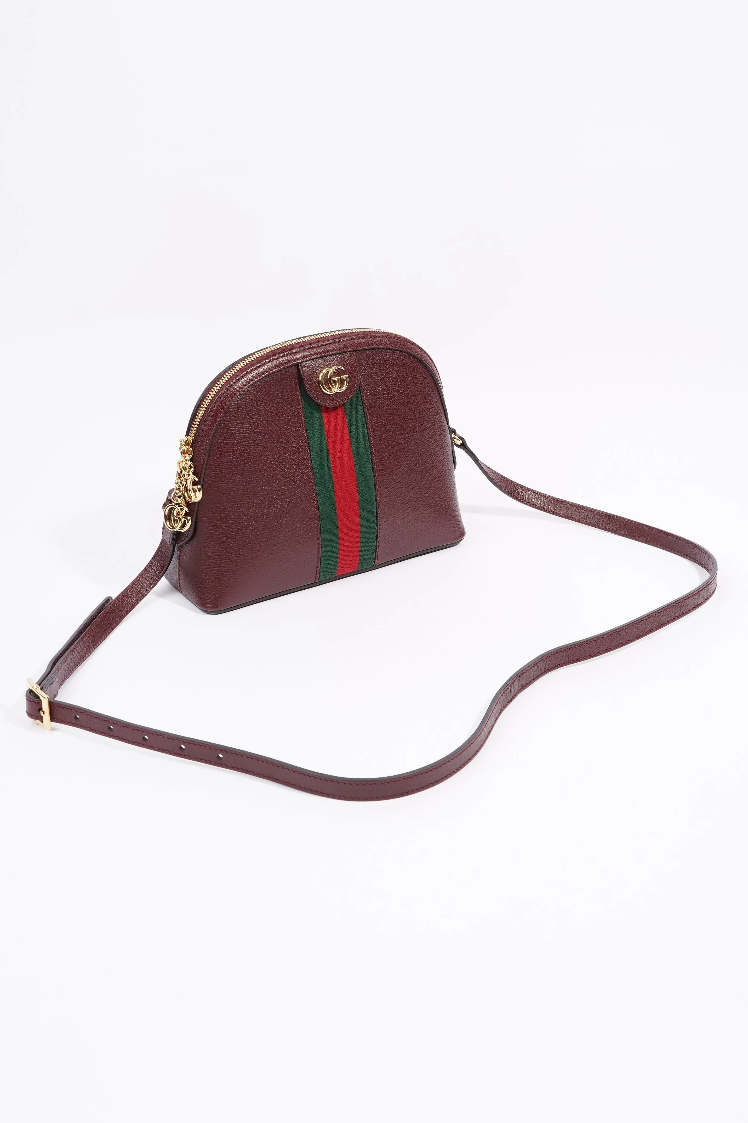 Gucci Ophidia GG Shoulder Bag Wine / Green / Red Leather