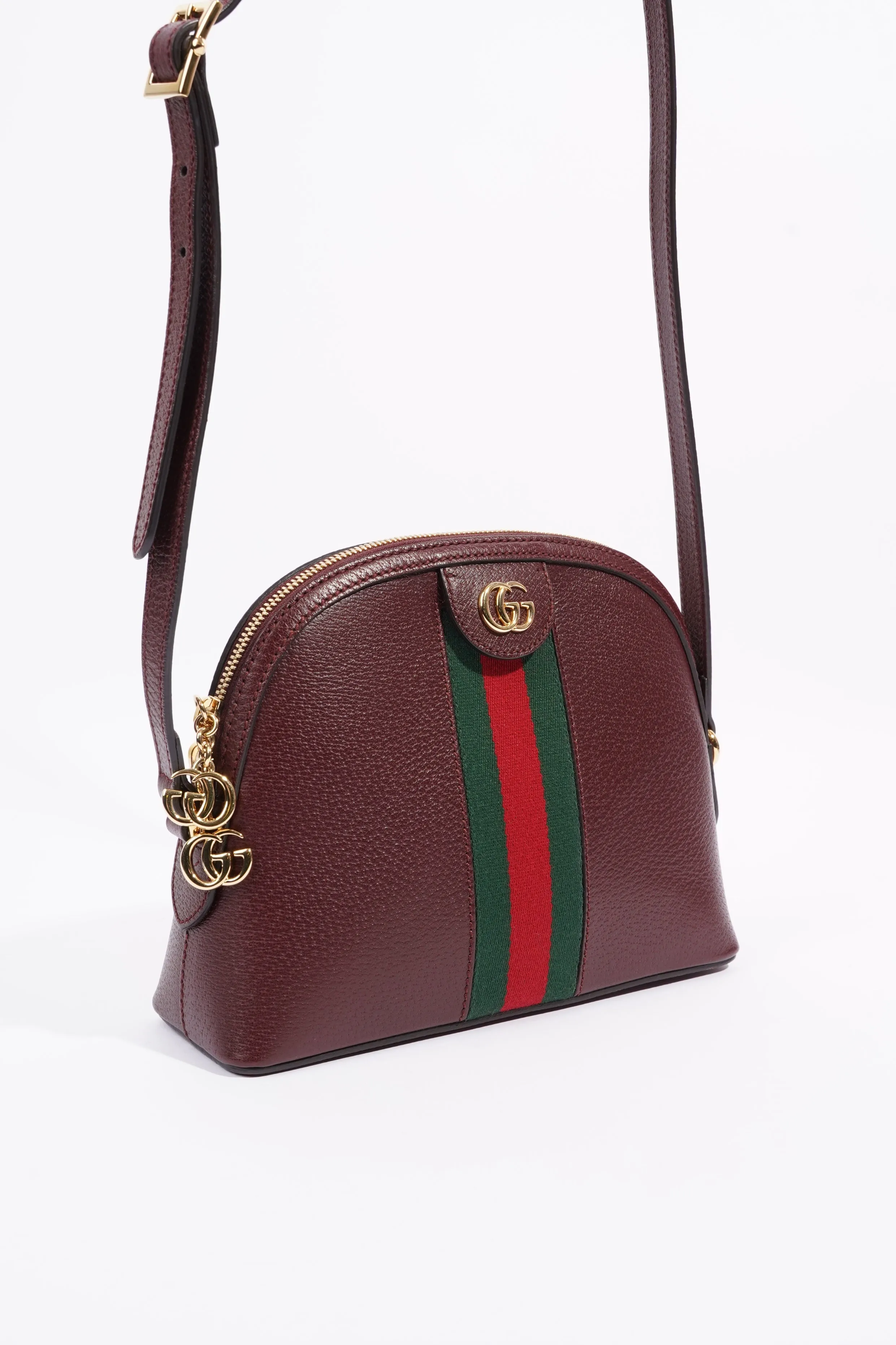 Gucci Ophidia GG Shoulder Bag Wine / Green / Red Leather