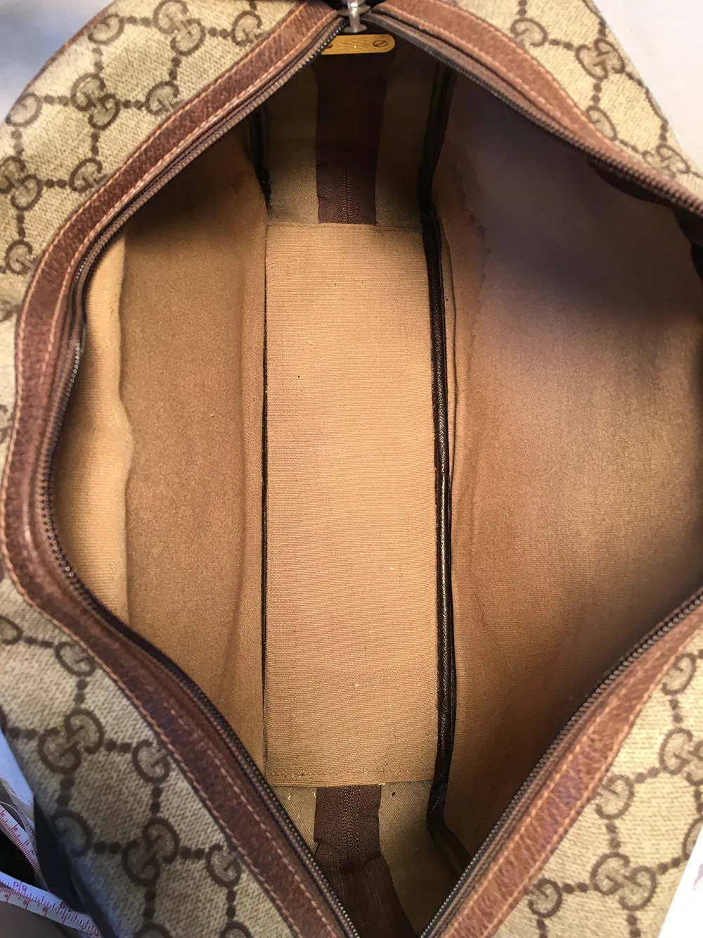 Gucci Vintage Monogram Hand Painted Ladybug Reporter Messenger Shoulder Bag