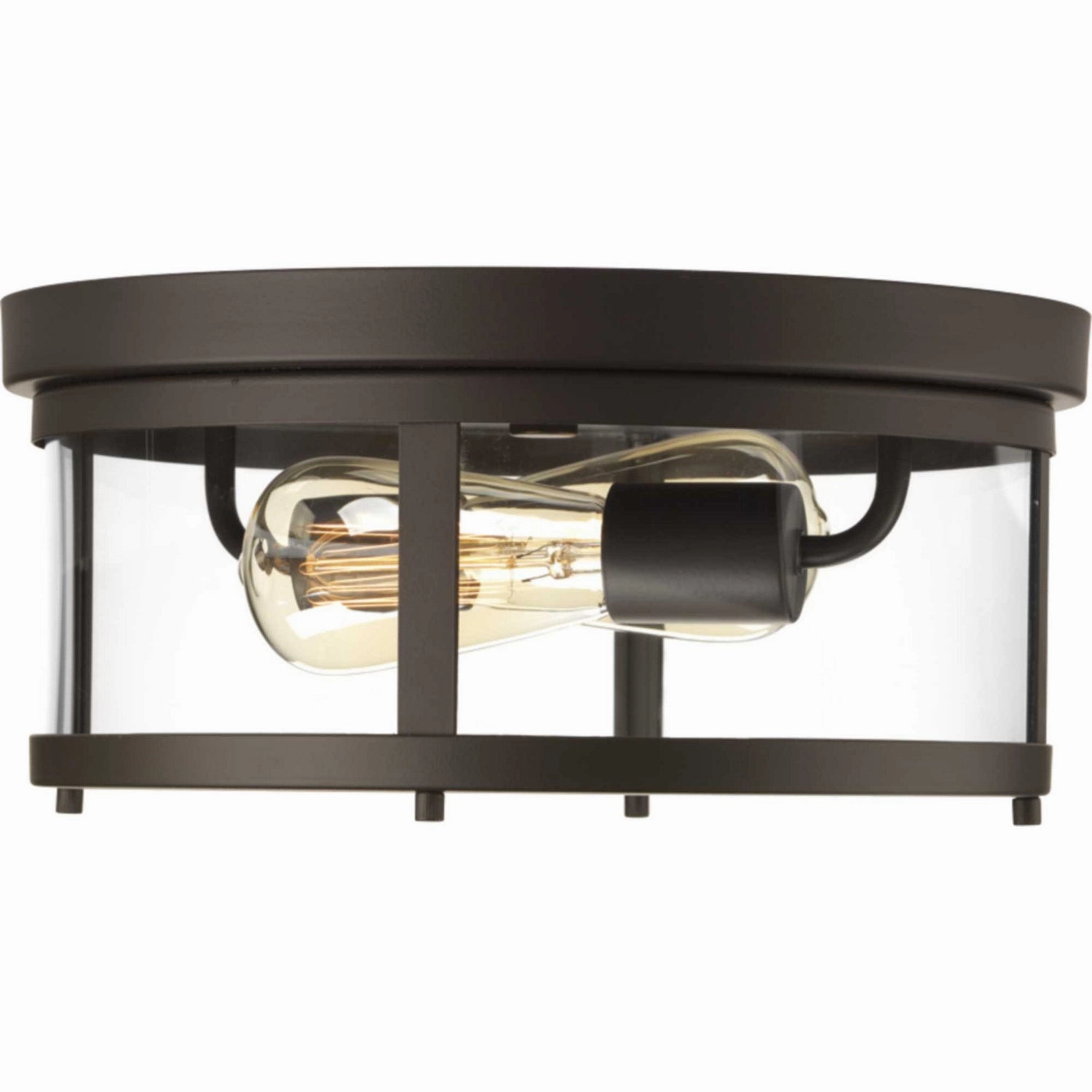 Gunther Two Light Flush Mount Antique Bronze Outdoor Ceiling Mount Lighting clearance