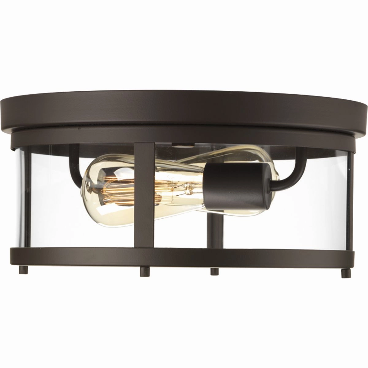 Gunther Two Light Flush Mount Antique Bronze Flush Outdoor Ceiling Mount Lights