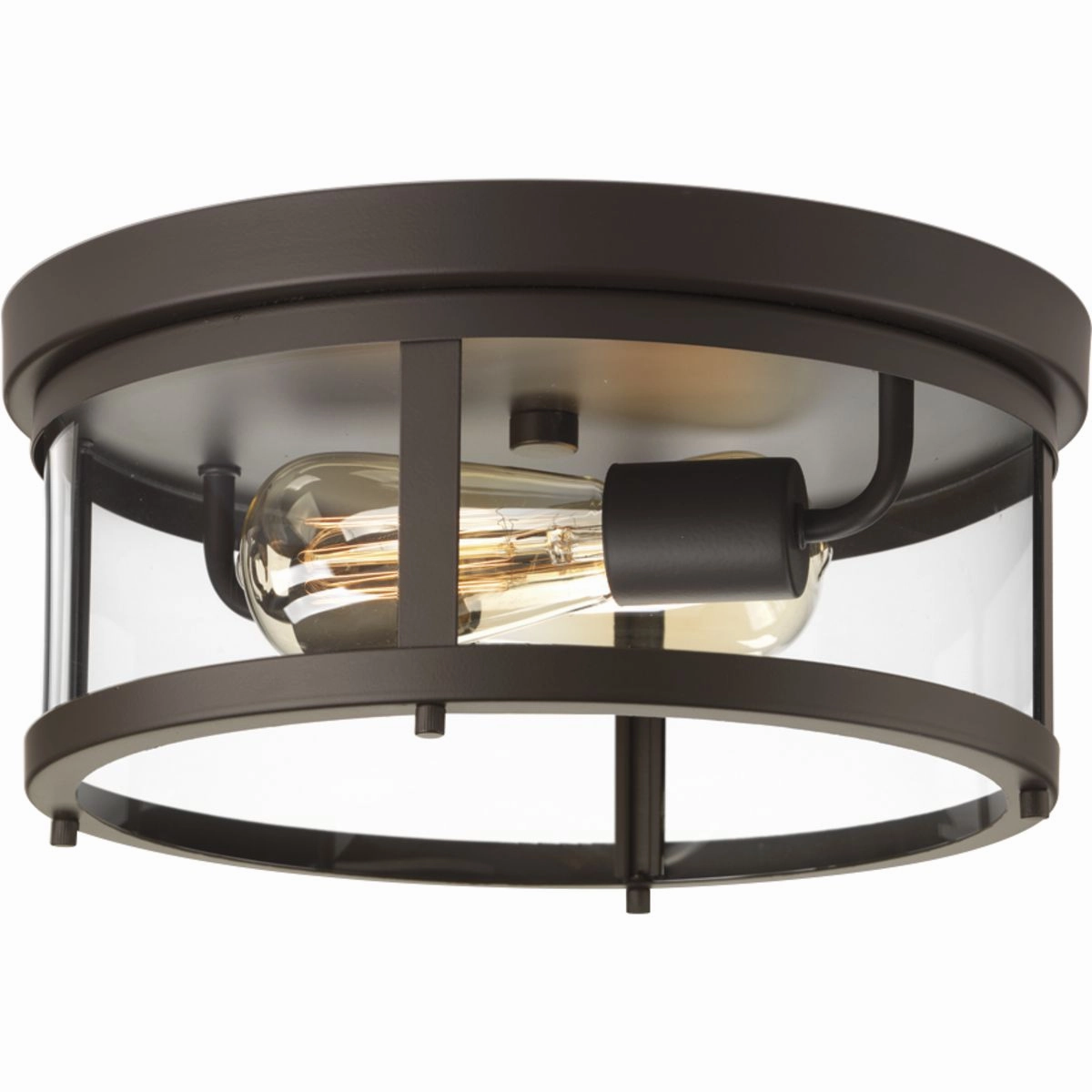 Gunther Two Light Flush Mount Antique Bronze Flush Outdoor Ceiling Mount Lights
