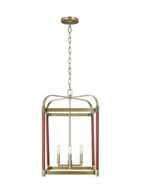 Hadley Four Light Lantern Time Worn Brass Ceiling Lights Lighting best price