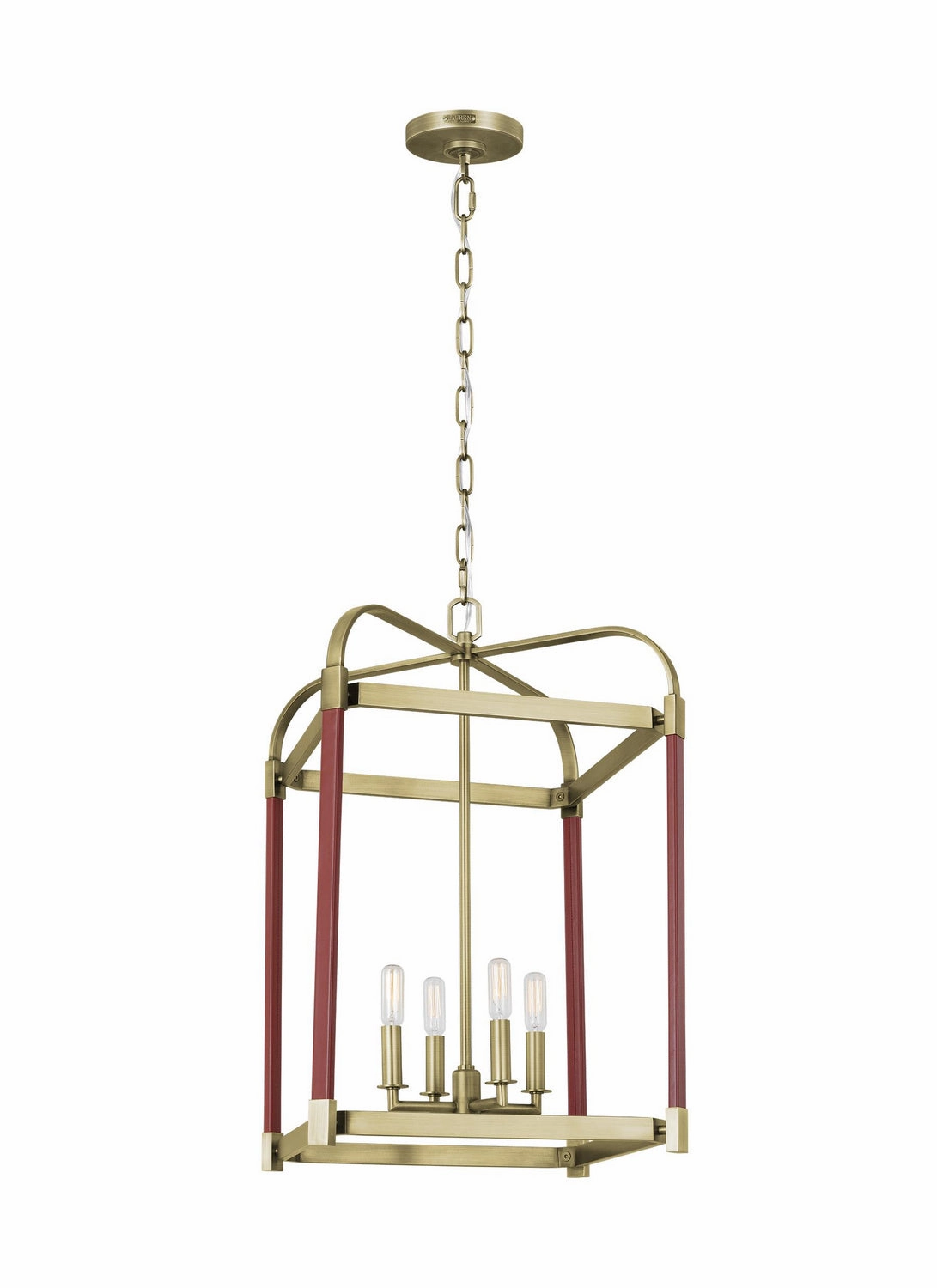 Hadley Four Light Lantern Time Worn Brass Energy-saving Ceiling Lights store