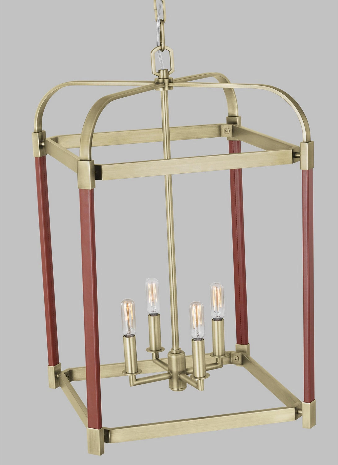 Hadley Four Light Lantern Time Worn Brass Energy-saving Ceiling Lights store
