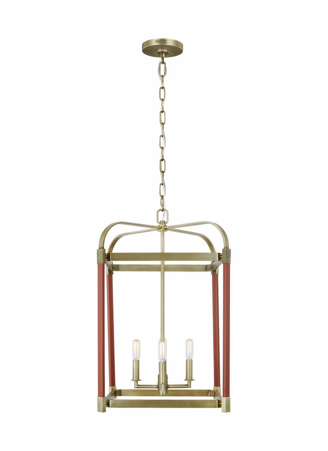 Hadley Four Light Lantern Time Worn Brass Ceiling Lights Lighting best price