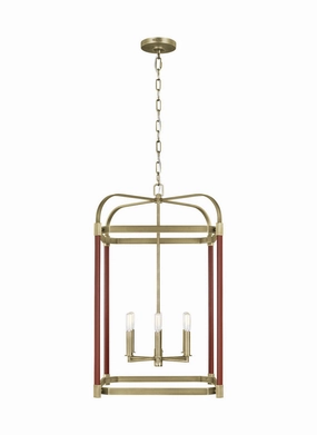 Hadley Six Light Lantern Time Worn Brass Ceiling Lights Lighting free shipping